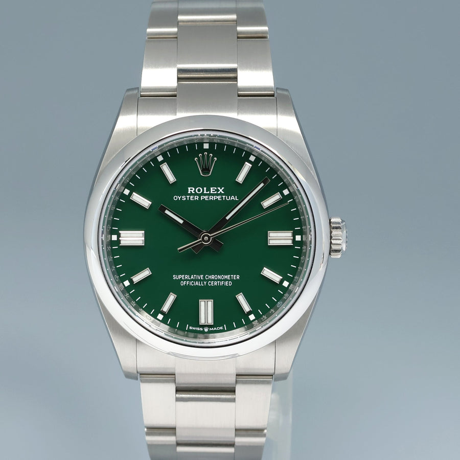 NEW PAPERS Rolex 126000 Oyster Perpetual 36mm Green Watch Box
