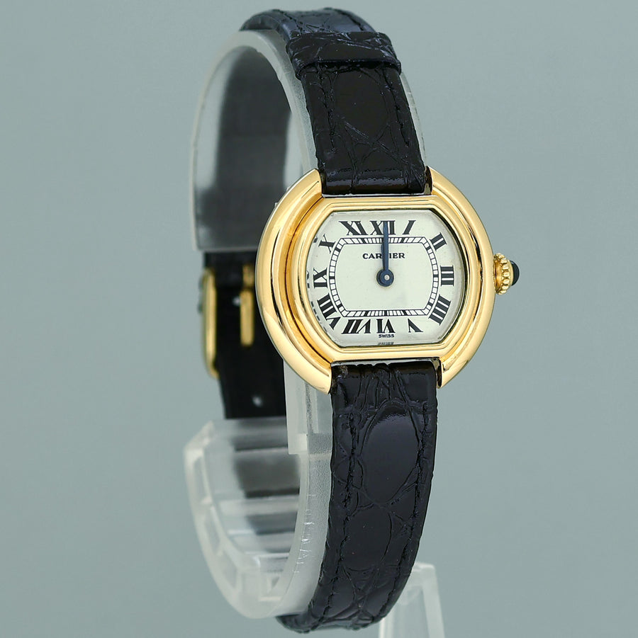 Ladies Vintage Cartier Ellipse 6708 18K Yellow Gold 26mm Watch