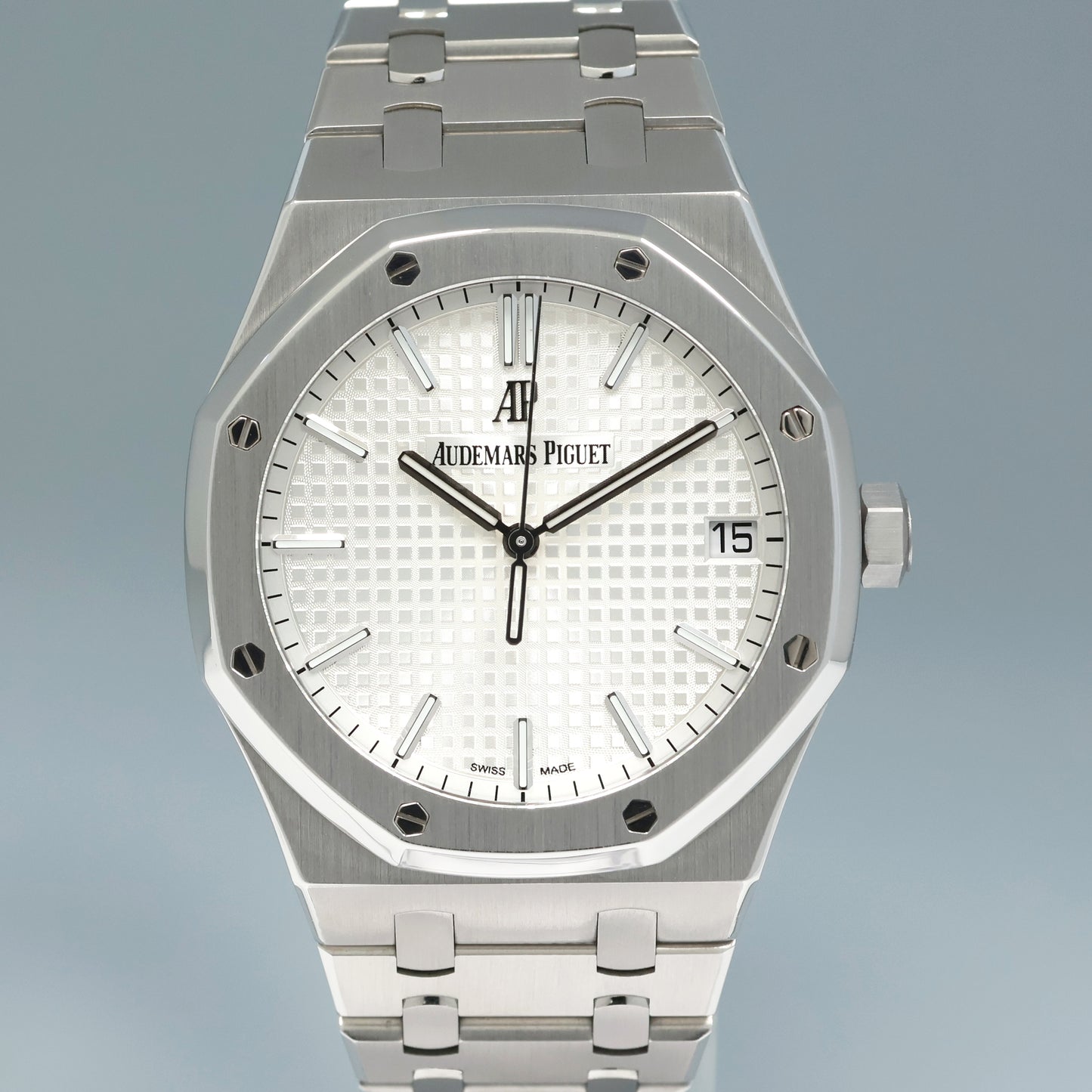 MINT Papers Audemars Piguet Royal Oak 41mm Steel 15500ST White Stick Watch Box