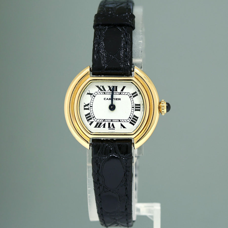 Ladies Vintage Cartier Ellipse 6708 18K Yellow Gold 26mm Watch