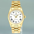 Rolex President Day Date 1803 White Roman Dial Yellow Gold 36mm Watch Box