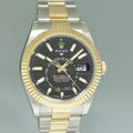 2024 NEW PAPERS Rolex Sky-Dweller Two Tone Gold Black Oyster 42mm 336933 Watch