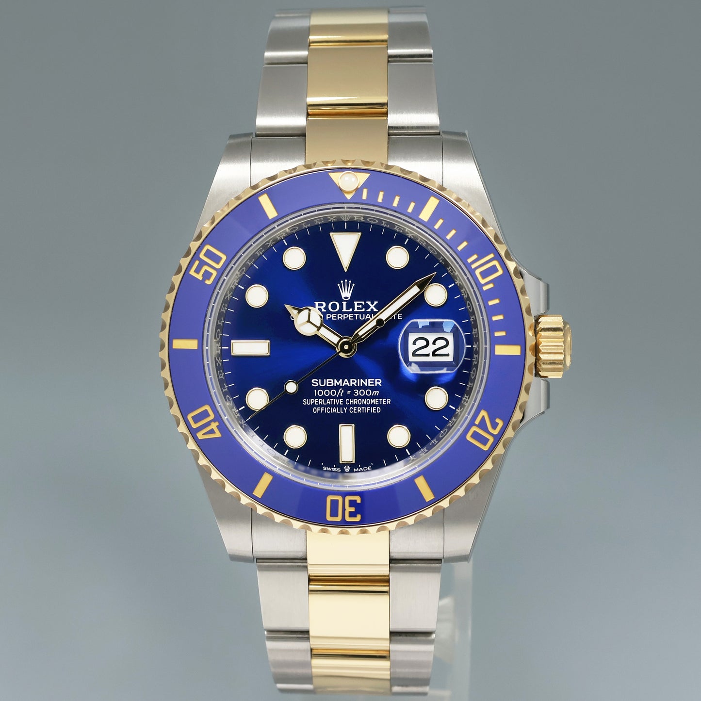 2023 NEW Rolex Submariner 41mm Blue 126613LB Two Tone Gold Steel Watch Box