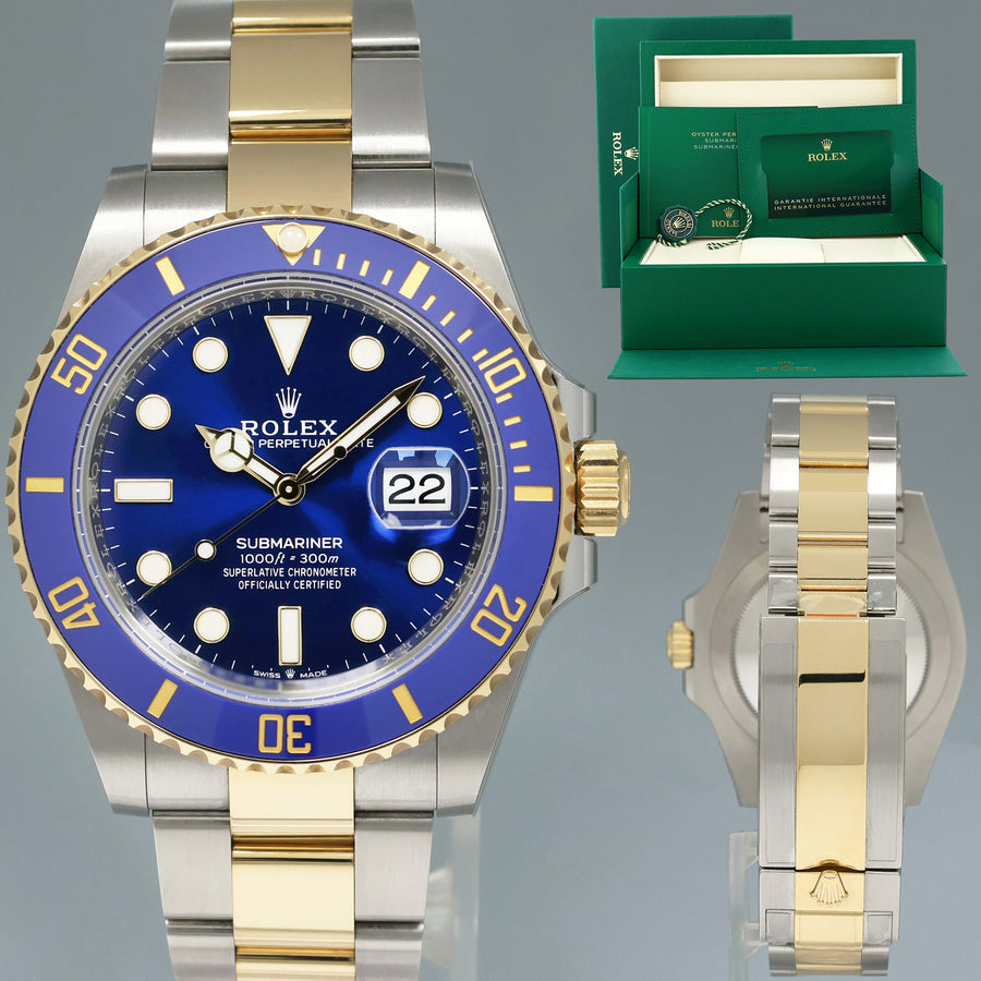 2025 NEW PAPERS Rolex 126613LB Submariner 41mm Blue Two Tone Gold Steel Watch Box