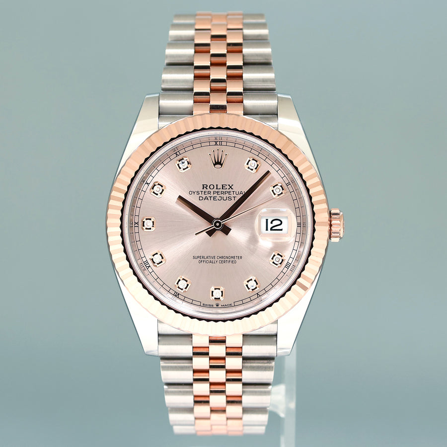 2025 NEW PAPERS Rolex DateJust 41 126331 Diamond Jubilee Rose Gold Two-Tone Watch