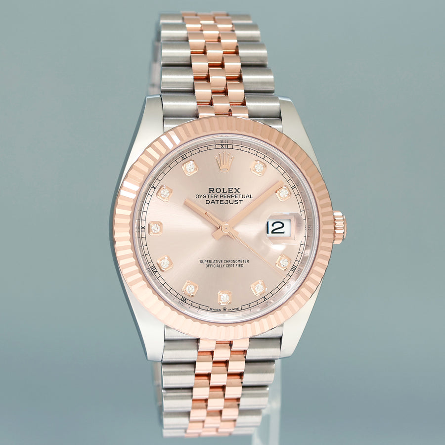 2025 NEW PAPERS Rolex DateJust 41 126331 Diamond Jubilee Rose Gold Two-Tone Watch