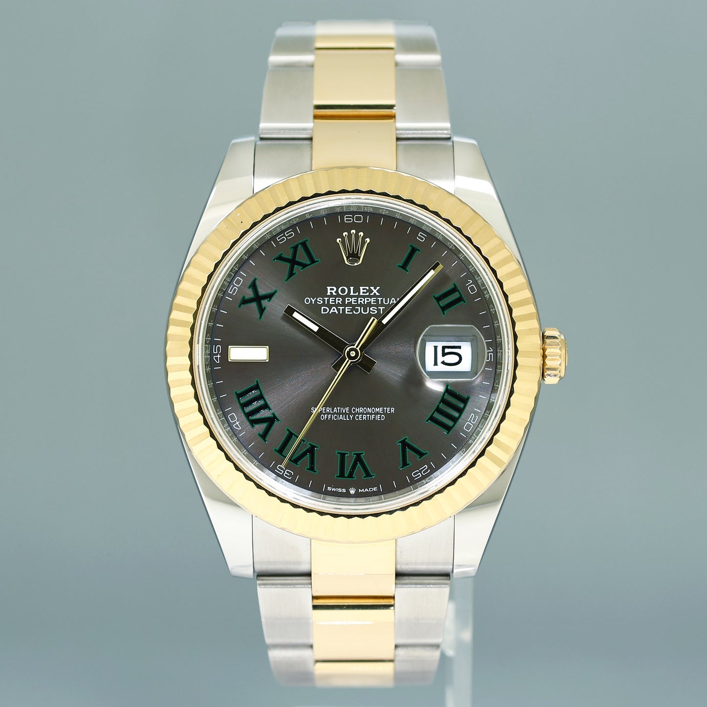 2022 NEW PAPERS 126333 Rolex DateJust 41 Two Tone Yellow Gold Wimbledon Watch Box