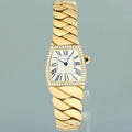 PAPERS Cartier WE60040H La Dona 18k Yellow Gold 2903 Diamond Silver Roman Dial Ladies 22mm Watch