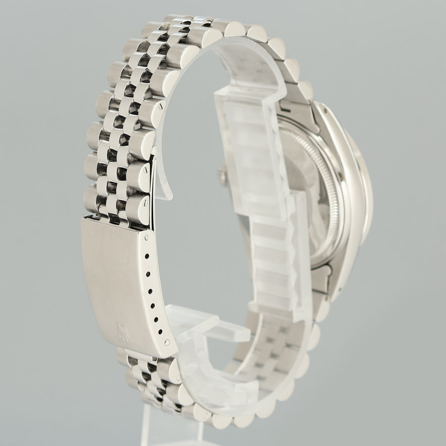 DIAMOND Bezel Rolex DateJust 36mm Glacier Blue Diamond 16030 Steel Watch Box