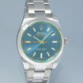 NEW 2022 Rolex Milgauss Blue Anniversary Green 116400GV Steel 40mm Watch Box