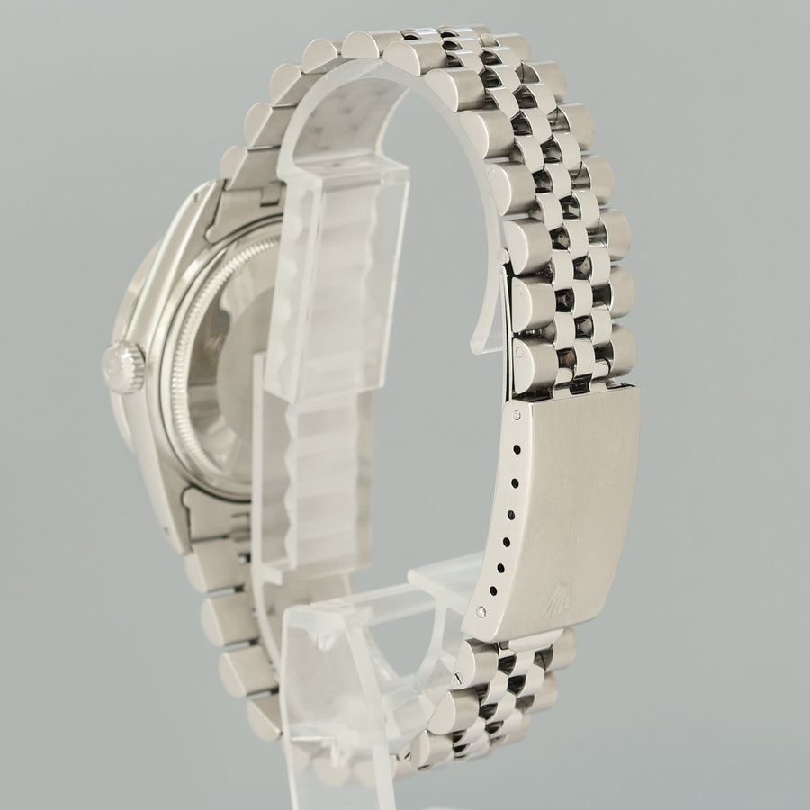 DIAMOND Bezel Rolex DateJust 36mm Glacier Blue Diamond 16030 Steel Watch Box