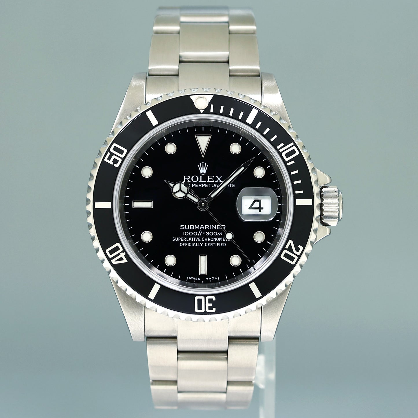 2006 PAPERS MINT Rolex Submariner Date 16610 Steel Black 40mm Oyster Watch Box