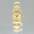 Ladies Rolex DateJust 26mm 6719 Yellow Gold Champagne Diamond Watch Box