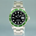 Flat 4 MINT Rolex Kermit Green Anniversary 40mm Submariner 16610LV Watch Box