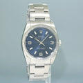 2011 PAPERS MINT Rolex Air King 114210 Blue 34mm Oyster Steel Watch Box