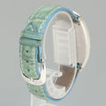 Ladies Franck Muller 18k White Gold Diamond Blue Dial Heart Design Leather Band Watch