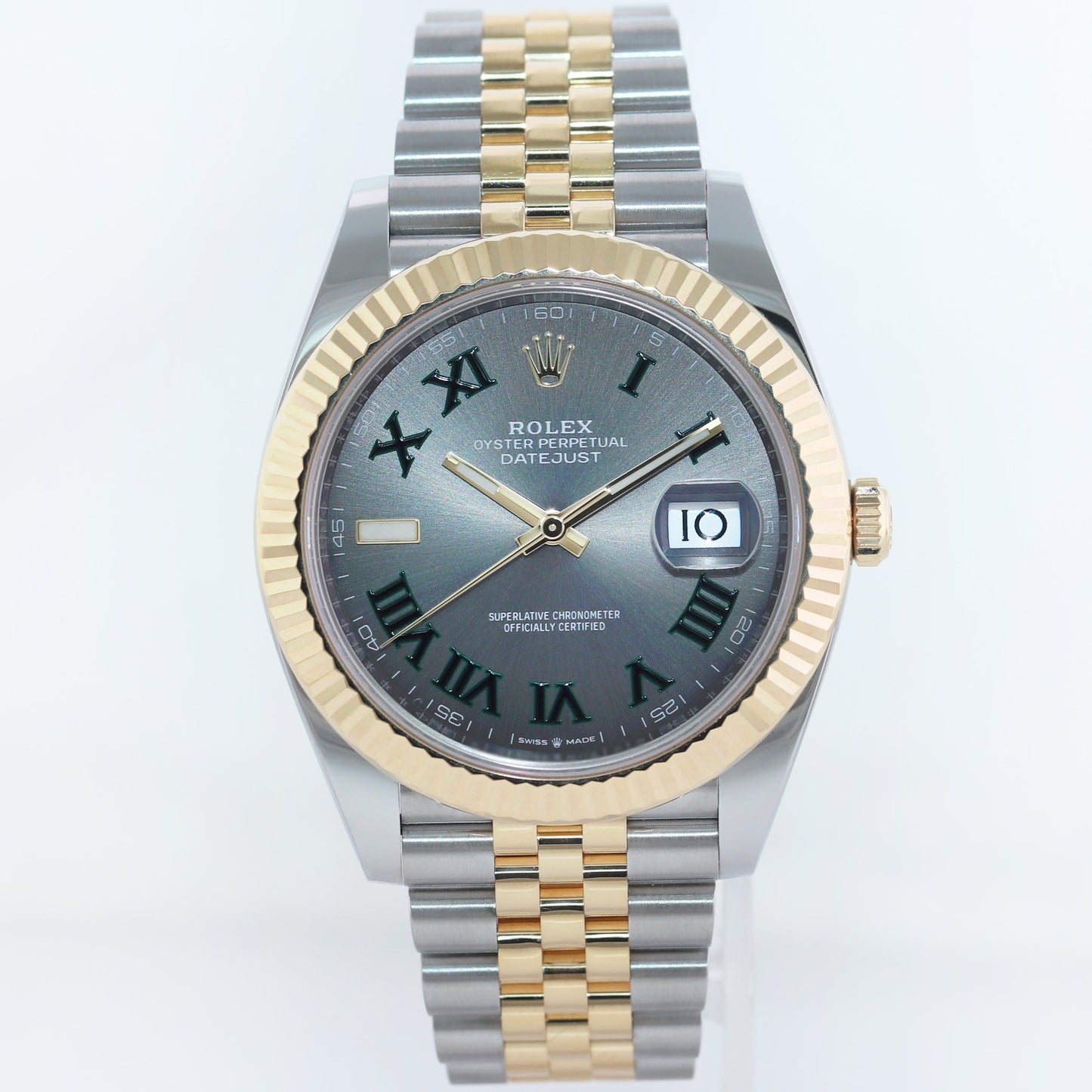 2023 MINT Rolex DateJust 41 126333 Two Tone Gold Wimbledon Jubilee Watch Box