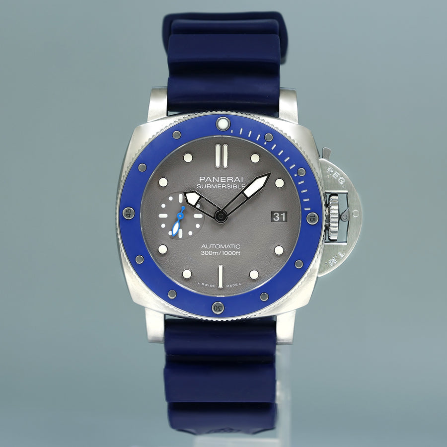 PAPERS Panerai Submersible 42mm PAM00959 PAM 959 1950 Luminor Blue Gray Dial