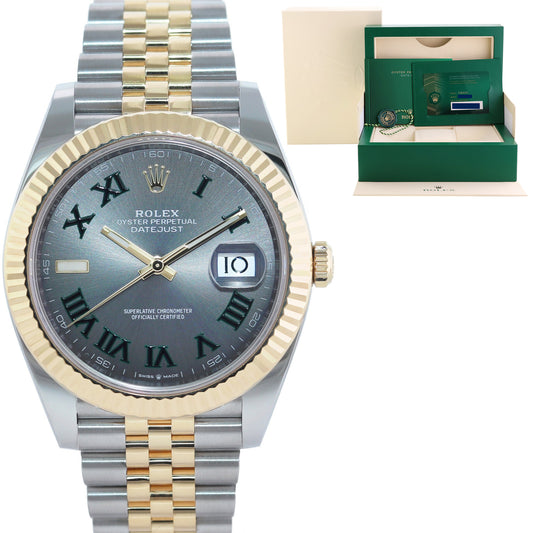 2024 NEW PAPERS Rolex DateJust 41 126333 Two Tone Gold Wimbledon Jubilee Watch Box