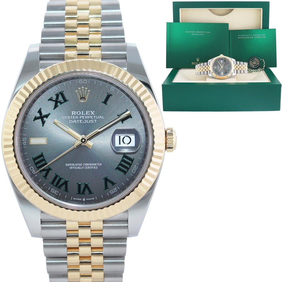 2024 MINT Rolex DateJust 41 126333 Two Tone Gold Wimbledon Jubilee Watch Box