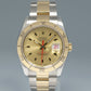 MINT Rolex DateJust 116263 Turn-O-Graph Thunderbird Champagne Two Tone Gold Watch