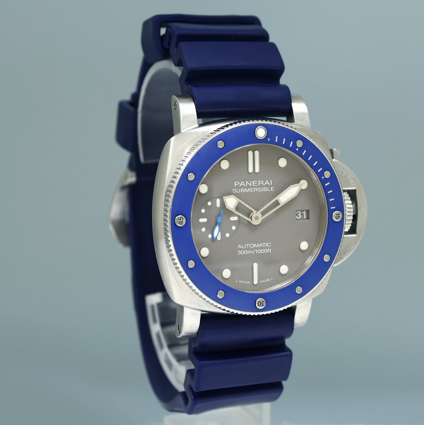 PAPERS Panerai Submersible 42mm PAM00959 PAM 959 1950 Luminor Blue Gray Dial