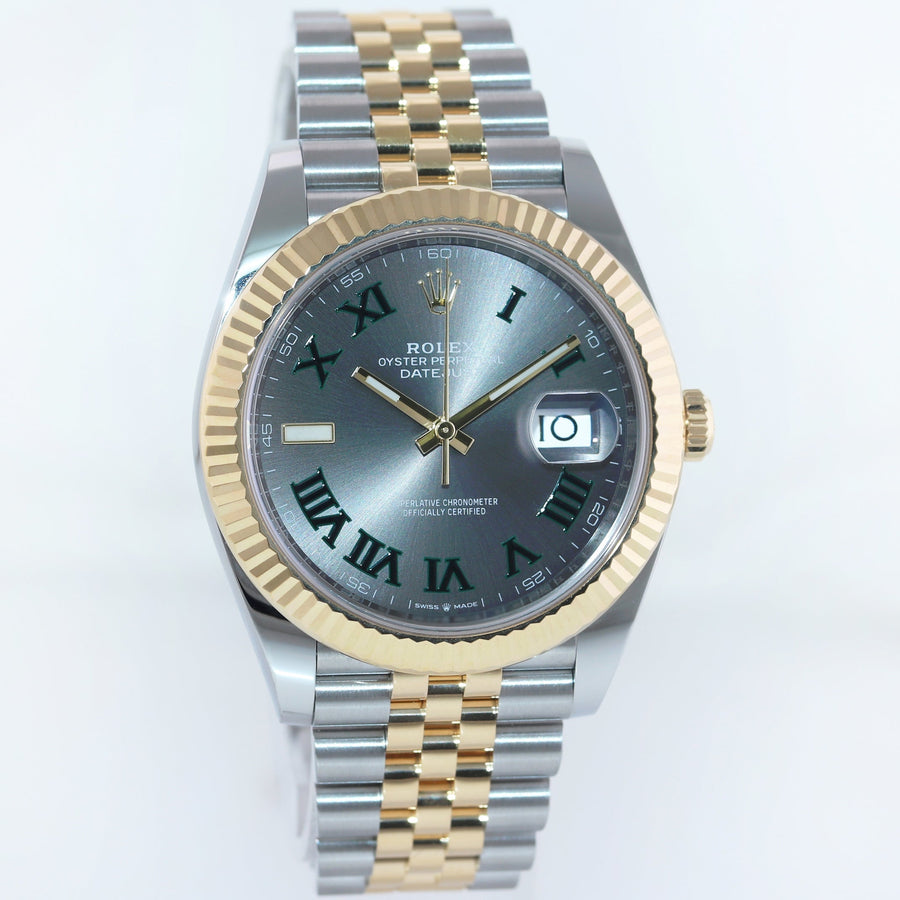 2024 NEW PAPERS Rolex DateJust 41 126333 Two Tone Gold Wimbledon Jubilee Watch Box