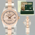 MINT PAPERS Rolex Datejust 178241 Rose Gold Two Tone Steel 31mm Pink Dial Watch