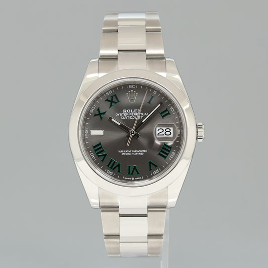 2020 NEW PAPERS Rolex DateJust 41 Steel 126300 Wimbledon Oyster 41mm Watch Box