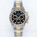 2021 NEW PAPERS 116503 Rolex Daytona Two Tone Black Diamond Yellow Gold Watch