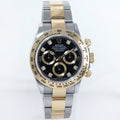 2021 NEW PAPERS 116503 Rolex Daytona Two Tone Black Diamond Yellow Gold Watch