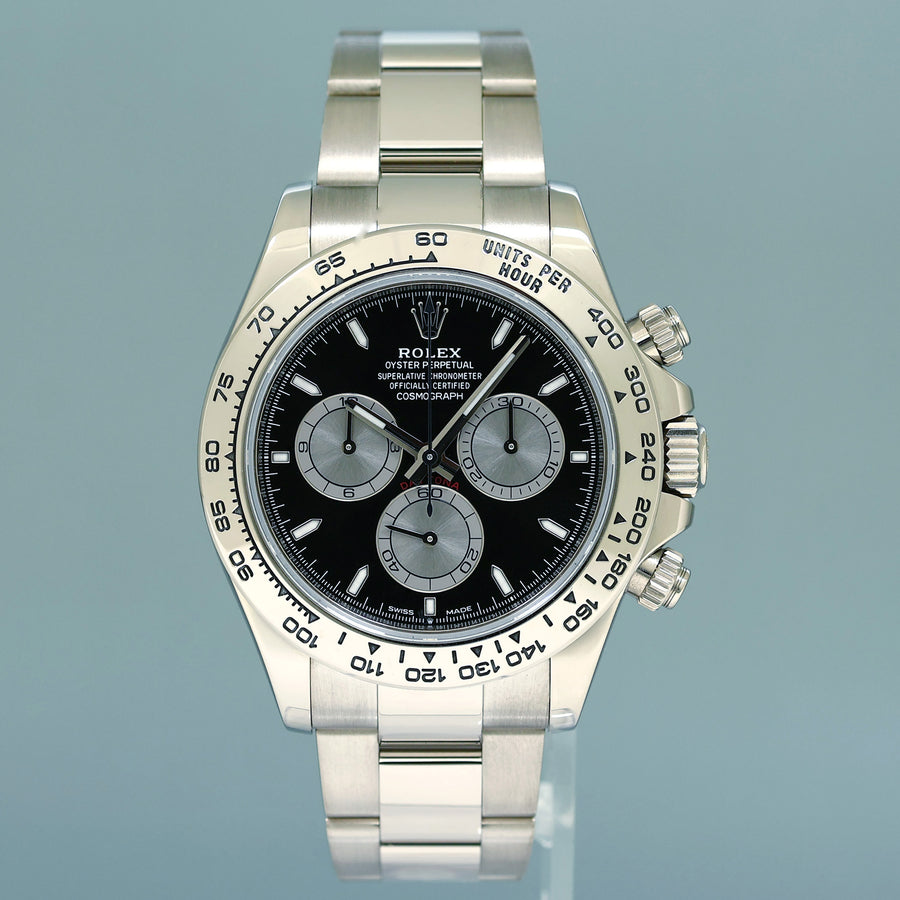 2023 NEW PAPERS Rolex Daytona Black Dial Chronograph 126509 White Gold Watch Box