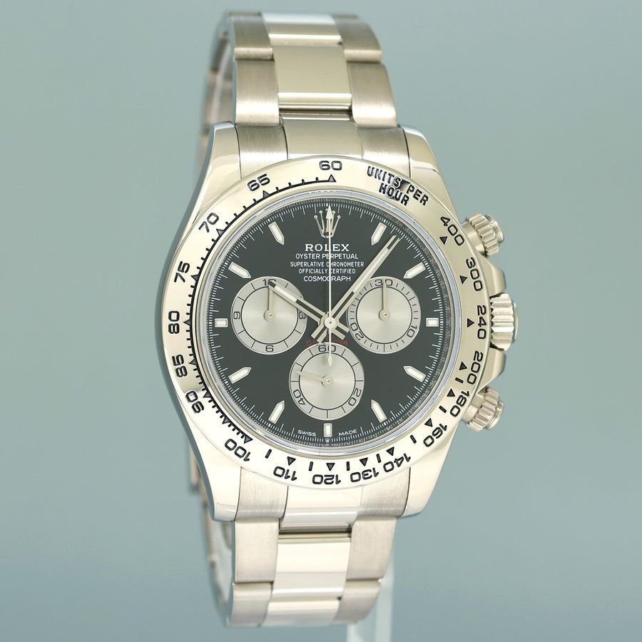 2023 NEW PAPERS Rolex Daytona Black Dial Chronograph 126509 White Gold Watch Box