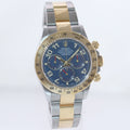 MINT PAPERS 2014 Rolex Daytona 116523 Blue Arabic Red Steel Yellow Gold Two Tone Watch