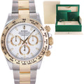 2021 MINT Rolex Daytona 116503 White Chronograph Two Tone Gold Steel Watch Box