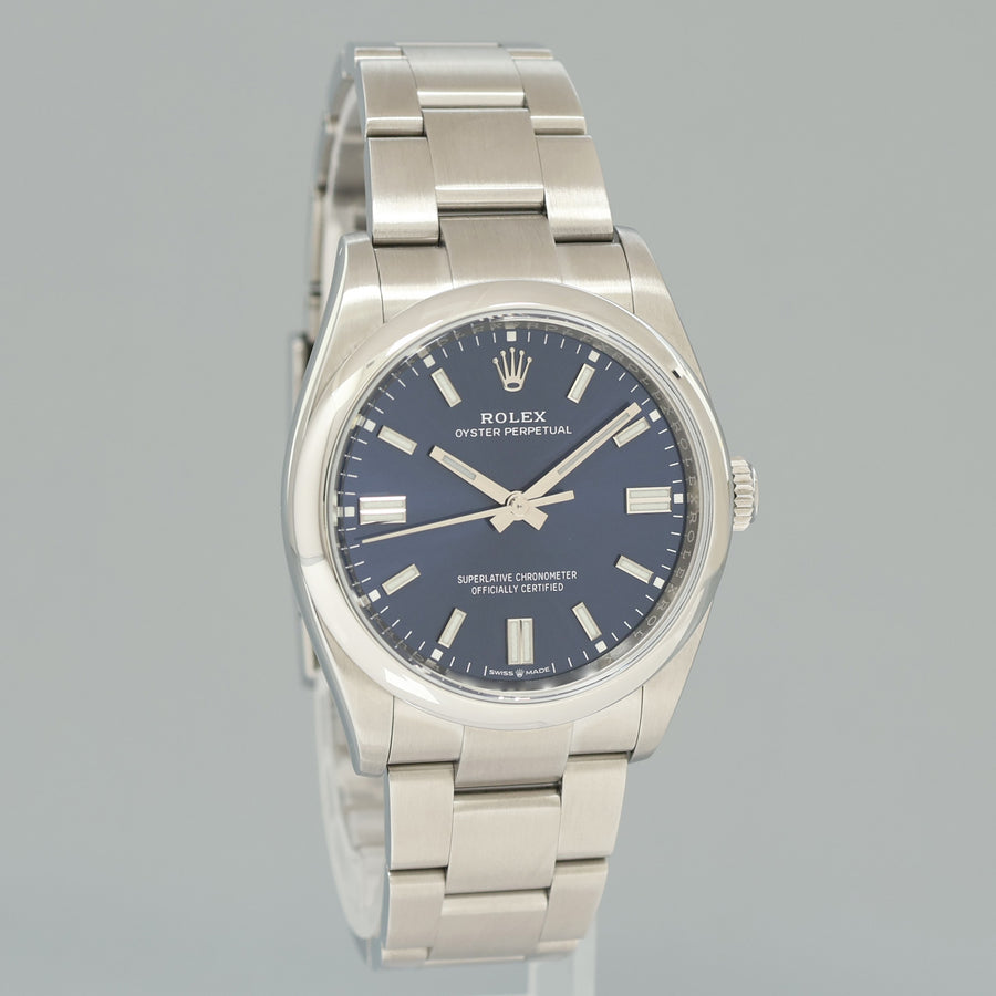 NEW PAPERS Rolex 126000 Oyster Perpetual 36mm Blue Dial Watch Box