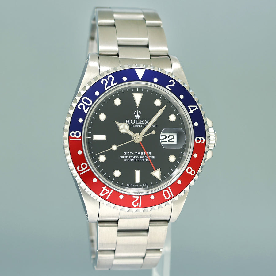 MINT Rolex GMT-Master Pepsi Blue Red 40mm Tritium Steel 16700 Watch Box