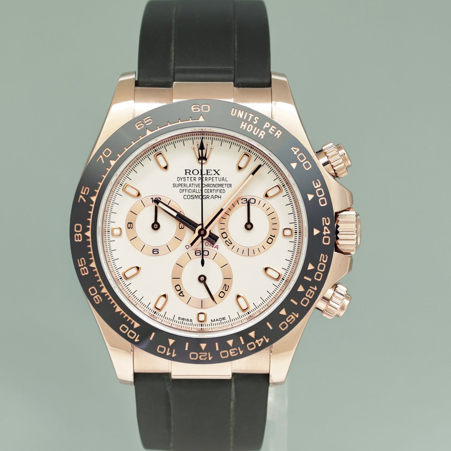MINT PAPERS Rolex 116515LN Oysterflex Daytona Rose Gold Ivory Dial Ceramic Watch Box