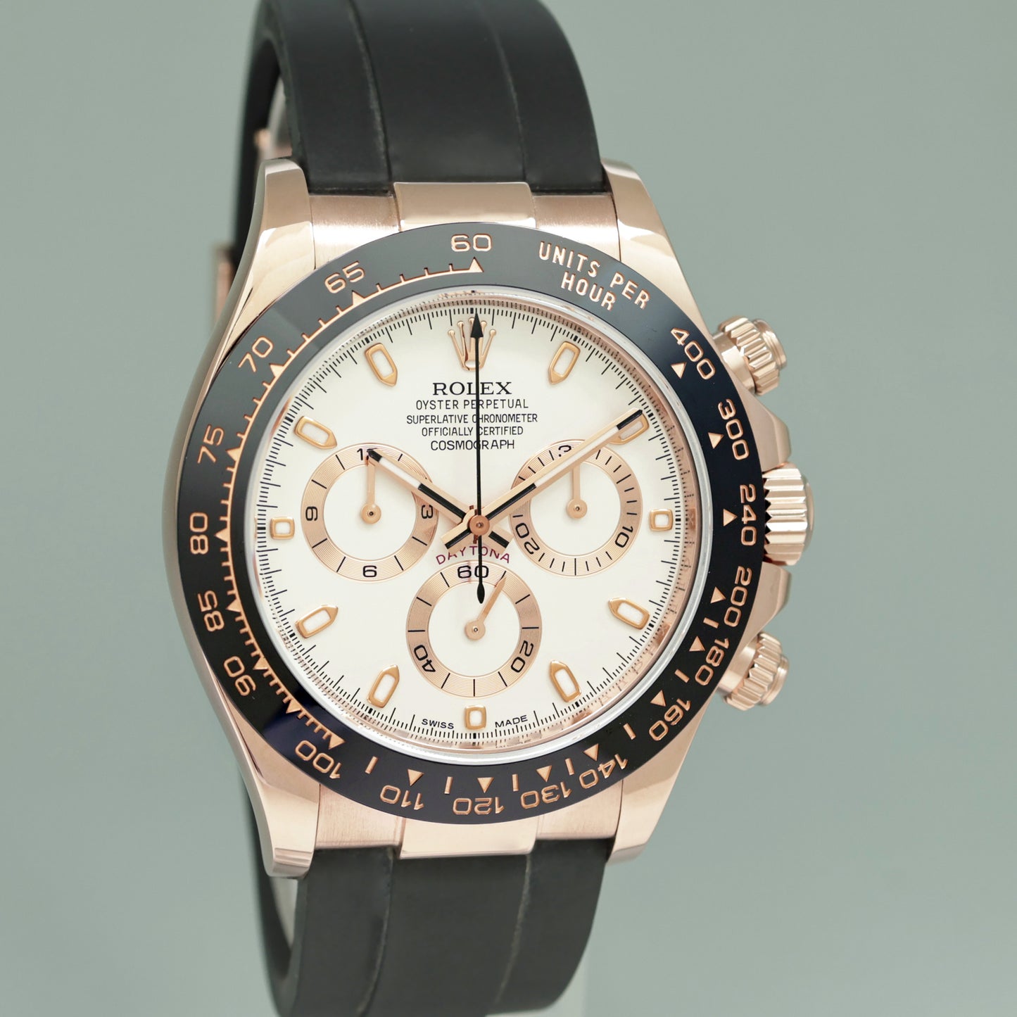 MINT PAPERS Rolex 116515LN Oysterflex Daytona Rose Gold Ivory Dial Ceramic Watch Box
