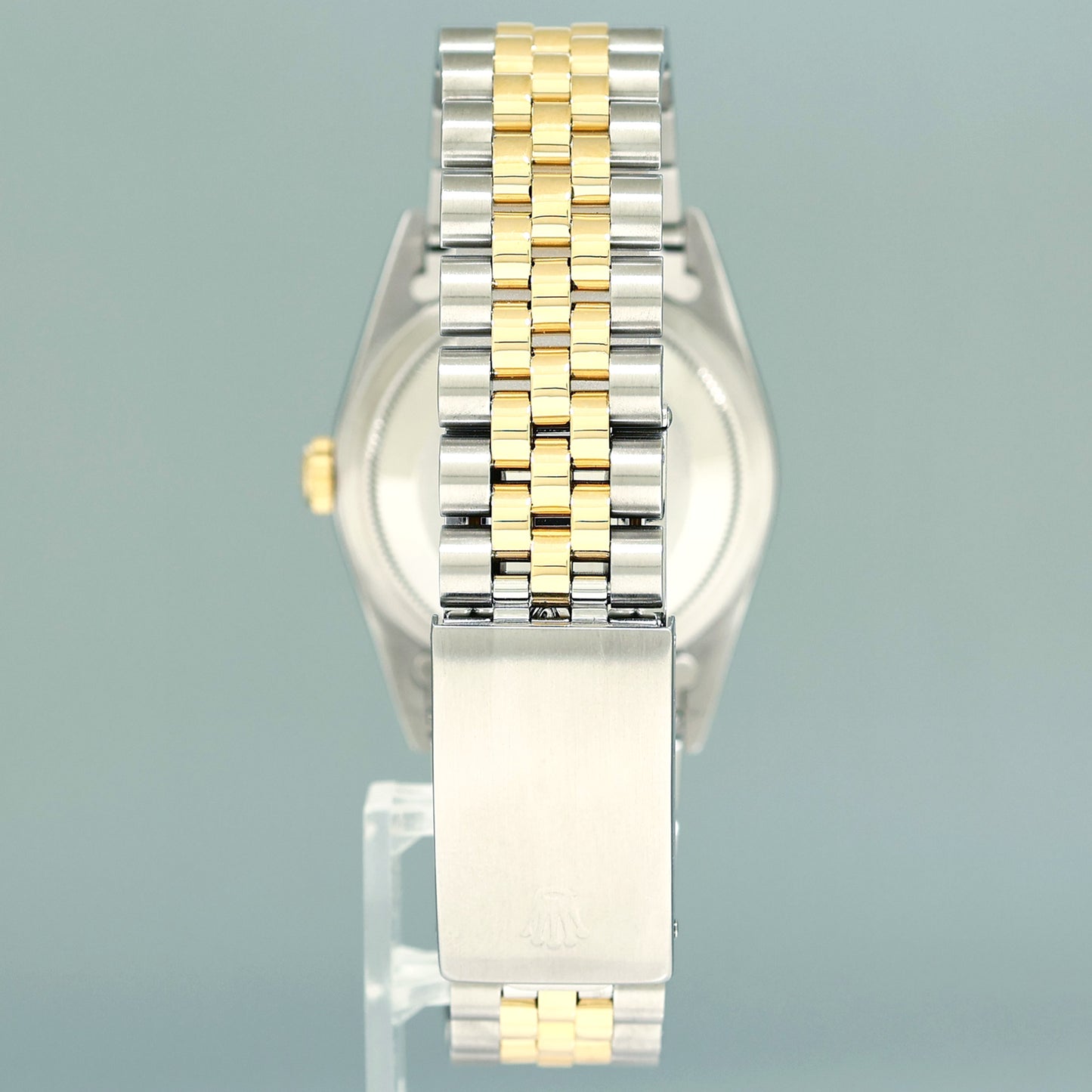 MINT Rolex DateJust 36mm Black Stick 16233 Two Tone Yellow Gold Steel Jubilee Watch Box
