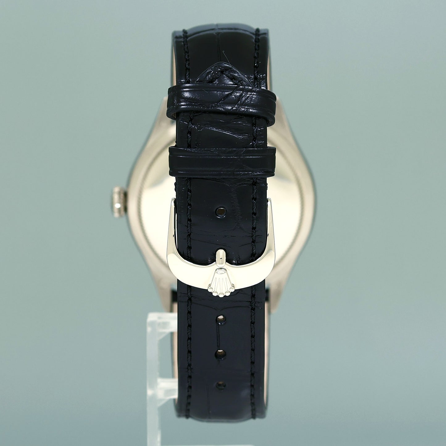 MINT Rolex Cellini Silver Dial White Gold 39mm Leather 50509 Watch Box
