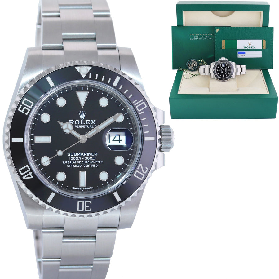 MINT 2018 PAPERS Rolex Submariner Date 116610 Steel Black Dial Ceramic Watch Box