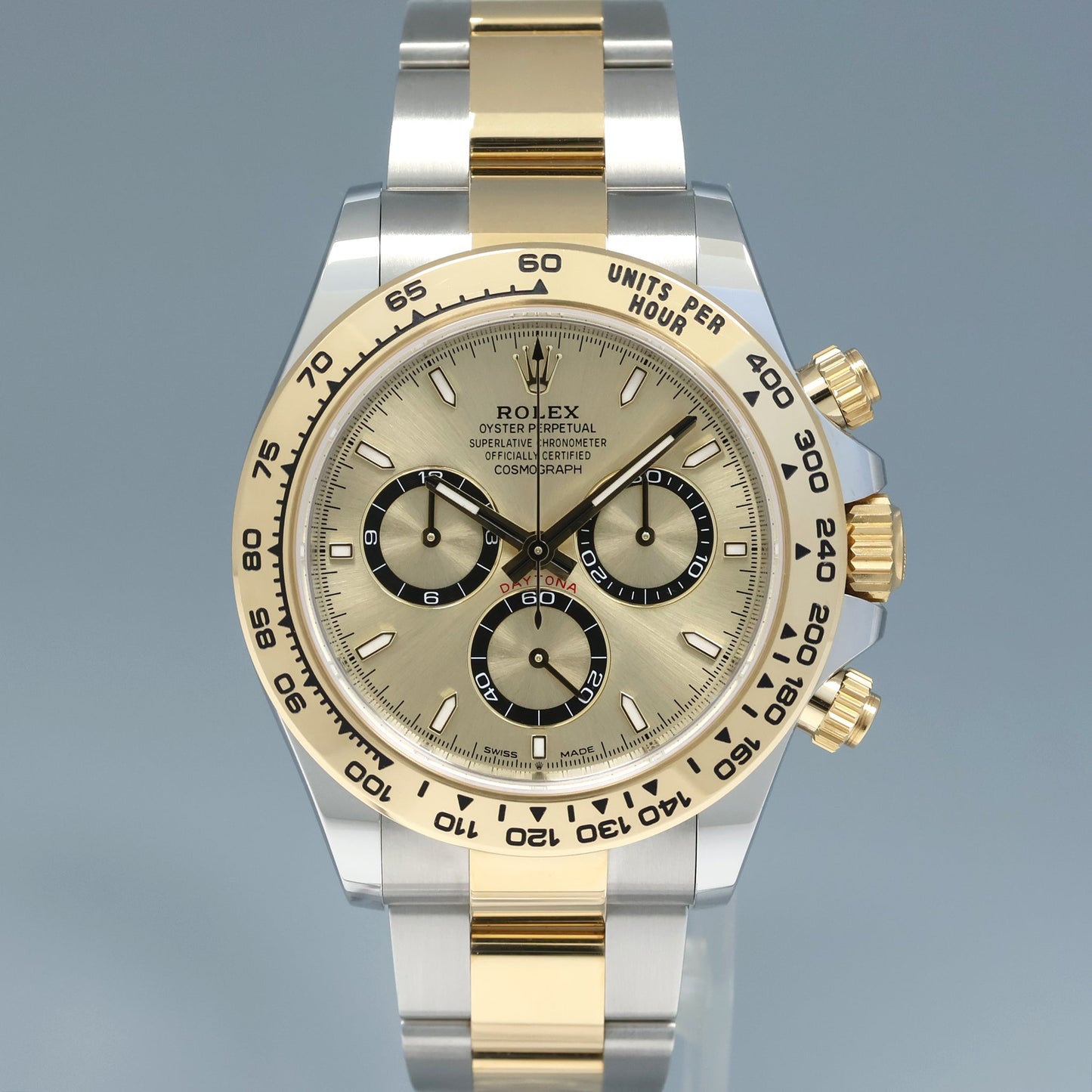 2023 NEW PAPERS Rolex Daytona 126503 Champagne Chrono Two Tone Gold Steel Watch