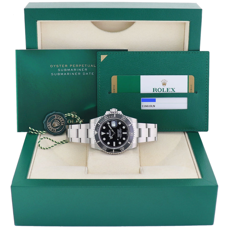 MINT 2016 PAPERS Rolex Submariner Date 116610 Steel Black Dial Ceramic Watch Box