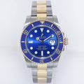 MINT 2016 Rolex Submariner Blue Ceramic 116613LB Two Tone Yellow Gold Watch Box