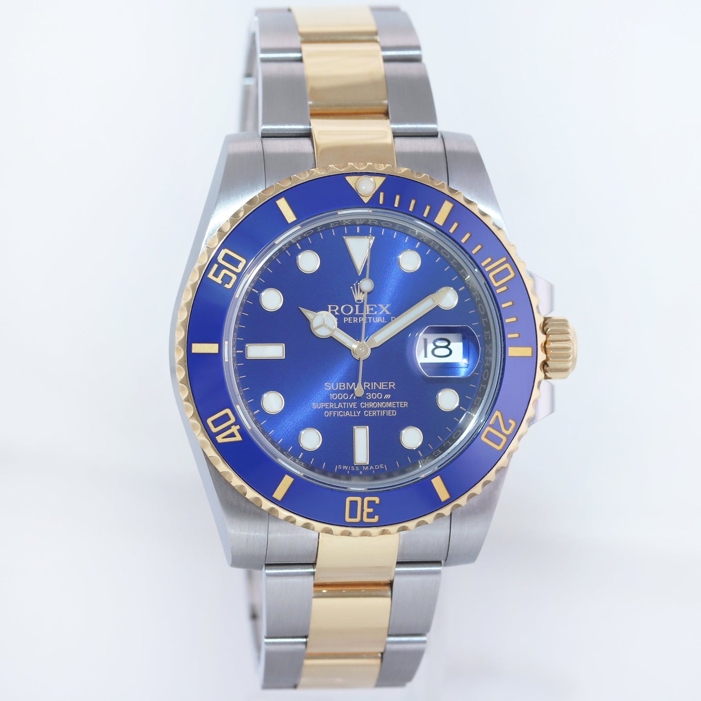 MINT 2018 Rolex Submariner Blue Ceramic 116613LB Two Tone Yellow Gold Watch Box