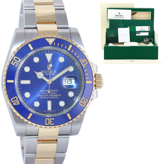 2026 RSC Paper MINT Rolex 116613LB Submariner Blue Ceramic Two Tone Yellow Gold Watch Box