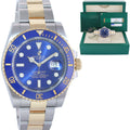 2019 MINT PAPERS Rolex Submariner Blue Ceramic 116613 Two Tone Gold Watch Box