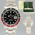 MINT 2002 Rolex GMT-Master II Coke Red Black Steel 16710 40mm Watch Box