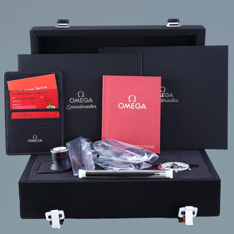 PAPERS Omega Speedmaster 311.30.42.30.01.005 Hesalite 42mm Black Chrono Moon Watch